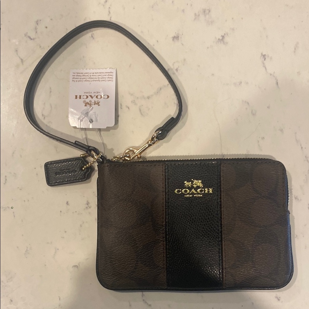 Coach Brown and Black Wristlet